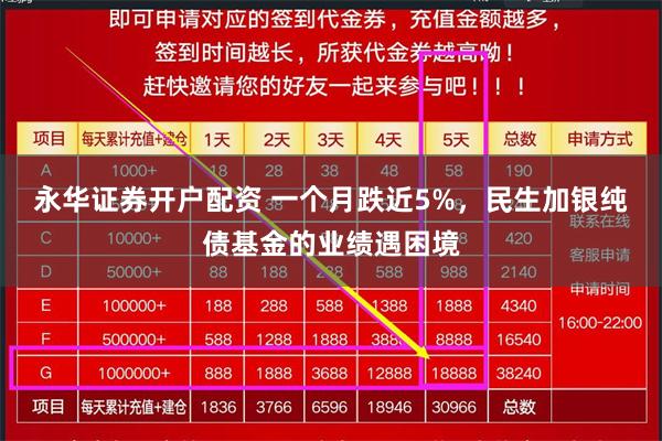 永华证券开户配资 一个月跌近5%，民生加银纯债基金的业绩遇困境