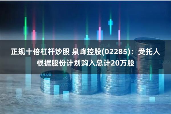 正规十倍杠杆炒股 泉峰控股(02285)：受托人根据股份计划购入总计20万股