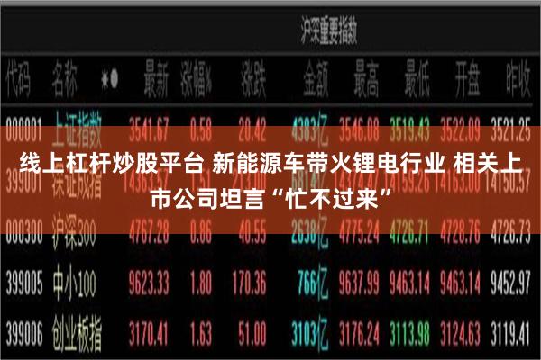 线上杠杆炒股平台 新能源车带火锂电行业 相关上市公司坦言“忙不过来”